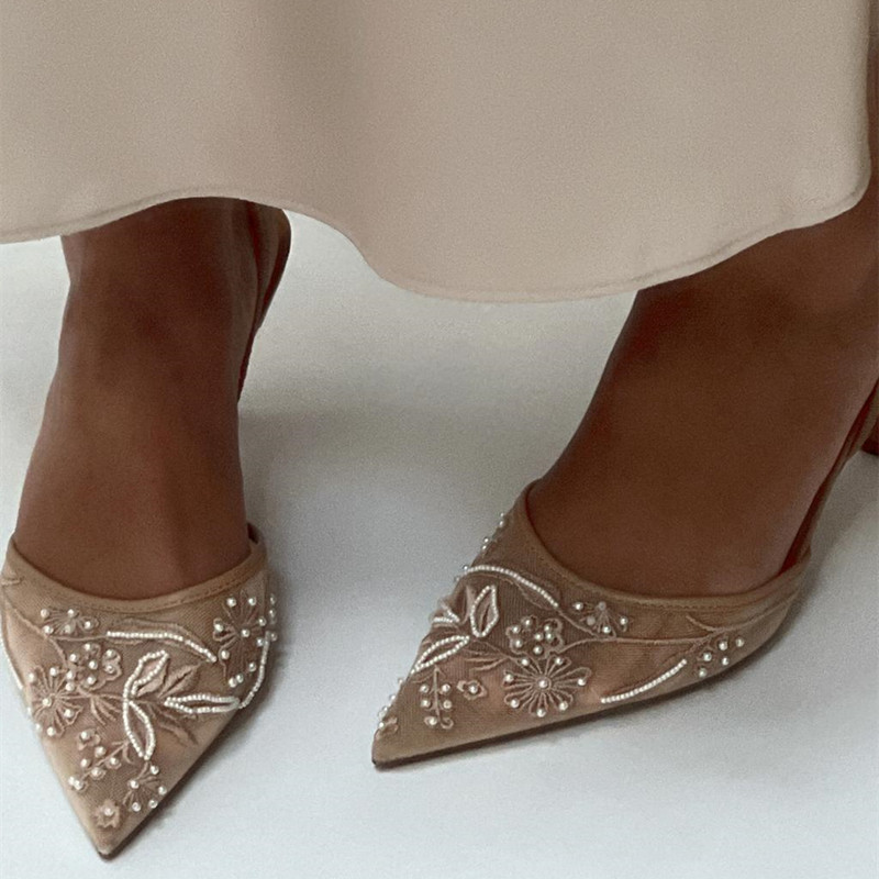 Women Shoes Brands - Sandal Hak Tinggi Wanita Model Renda