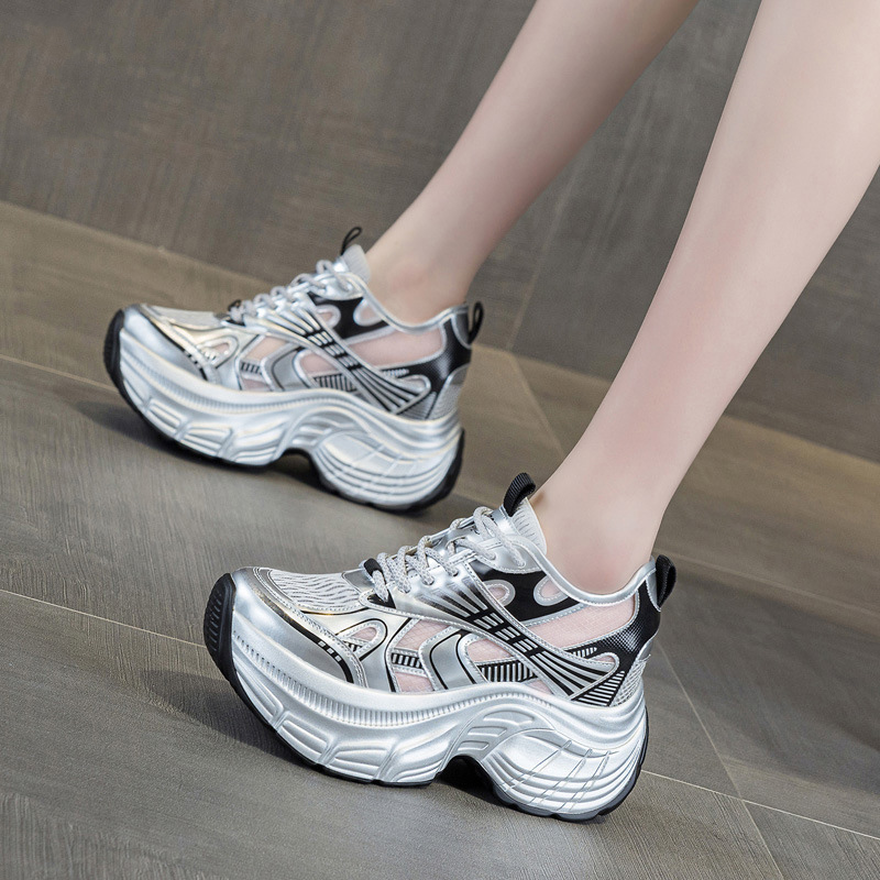 Mesh Sneaker Women - Sepatu Sneakers Platform Penambah Tinggi Tersembunyi