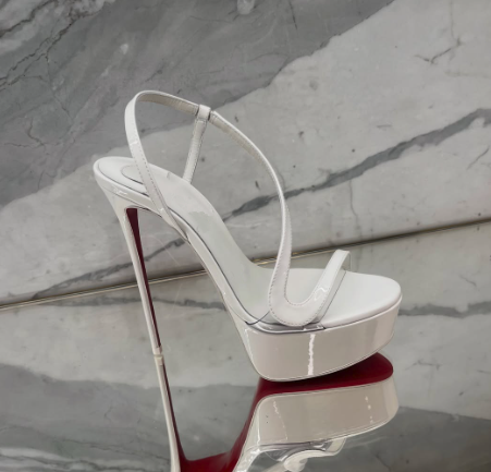 Metallic Heel Sandal - Sandal Stiletto Platform Kulit Metalik Rose