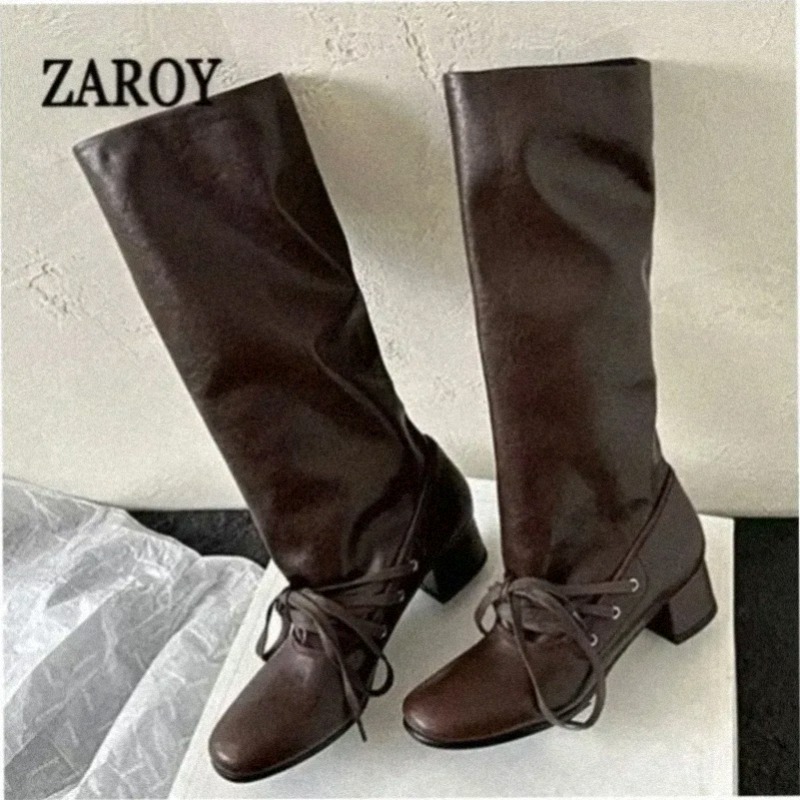 Knee High Boots Women - ZAROY Desain Terbaru Sepatu Bot Setinggi