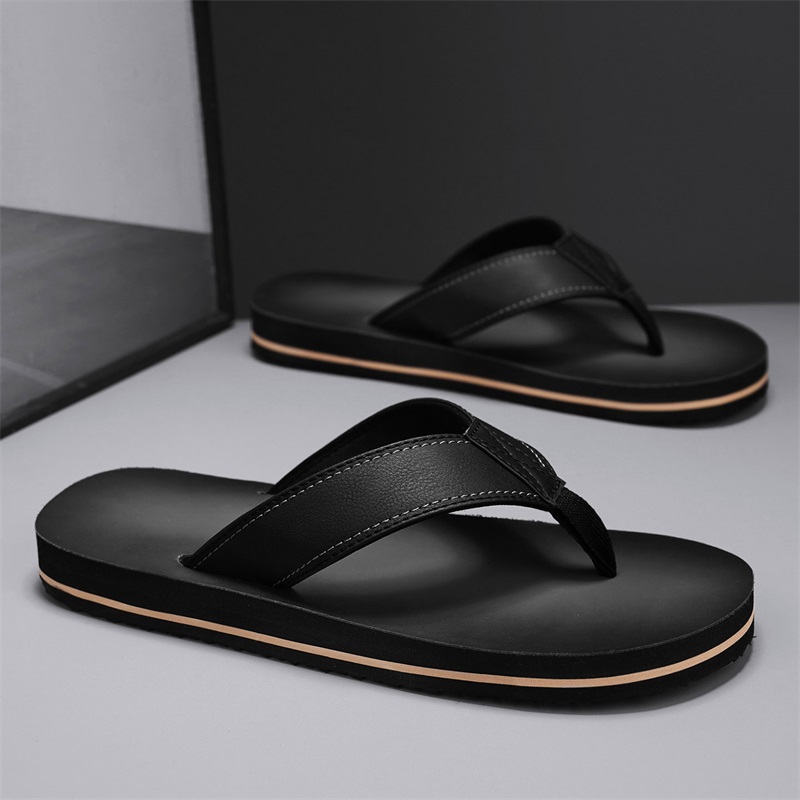 Thong Flat Sandal - Sandal Jepit Kulit Imitasi Vintage Pria,