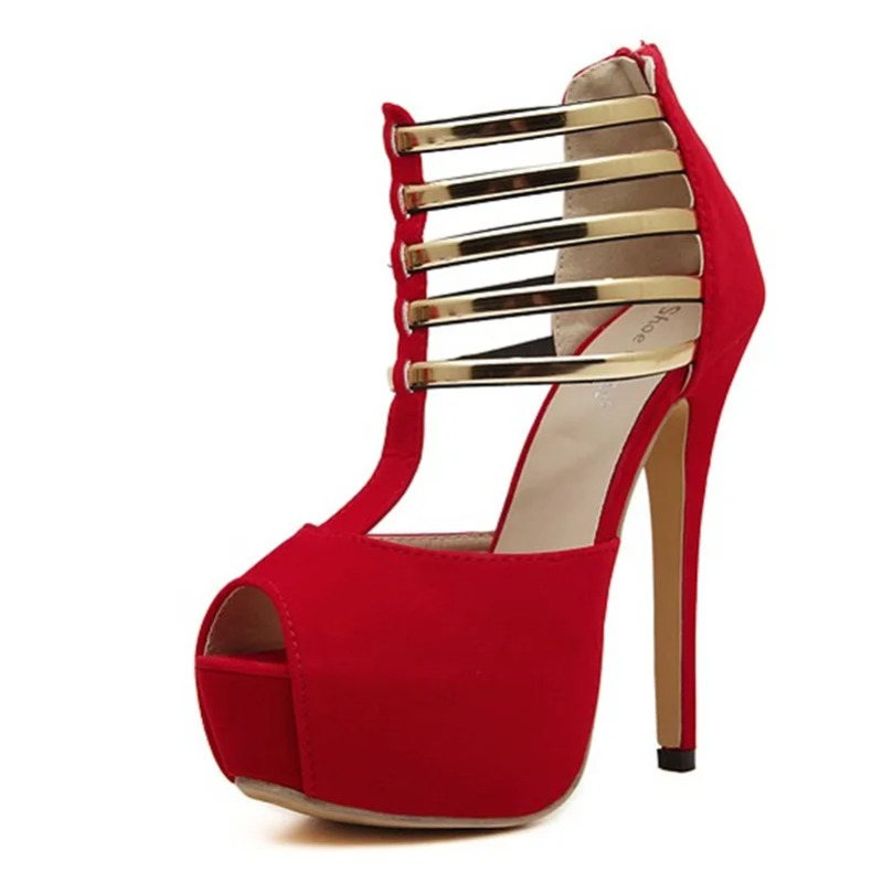Metallic Heel Sandal - Sepatu Wanita 13CM Sepatu Performa Model