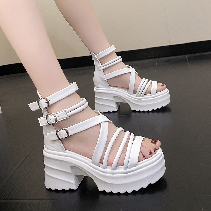 Wedge Heeled Sneaker - Sandal Wedge Heels wanita, Kasut pantai