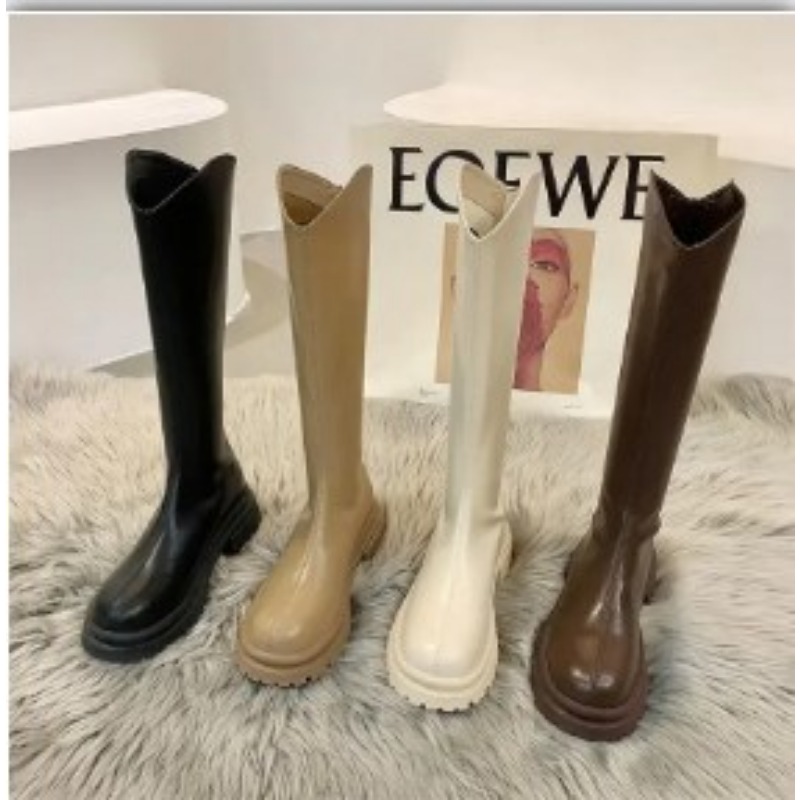 Sepatu Bot Retro Warna Polos W - Knee High Boots Women ulasan dan harga