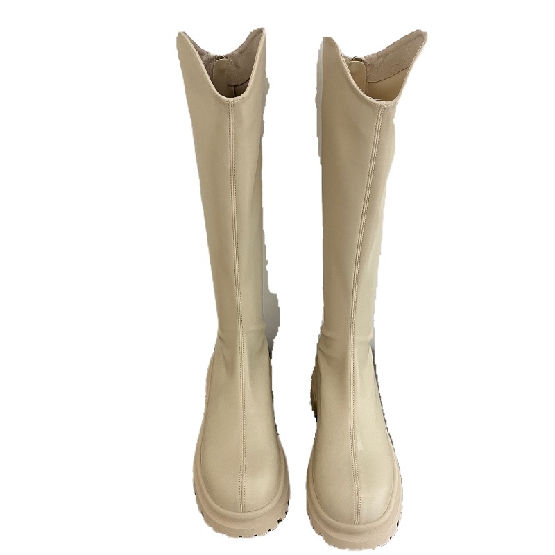 Sepatu Bot Retro Warna Polos W - Knee High Boots Women ulasan dan harga
