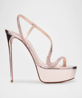 Sandal Stiletto Platform Kulit - Metallic Heel Sandal ulasan dan harga