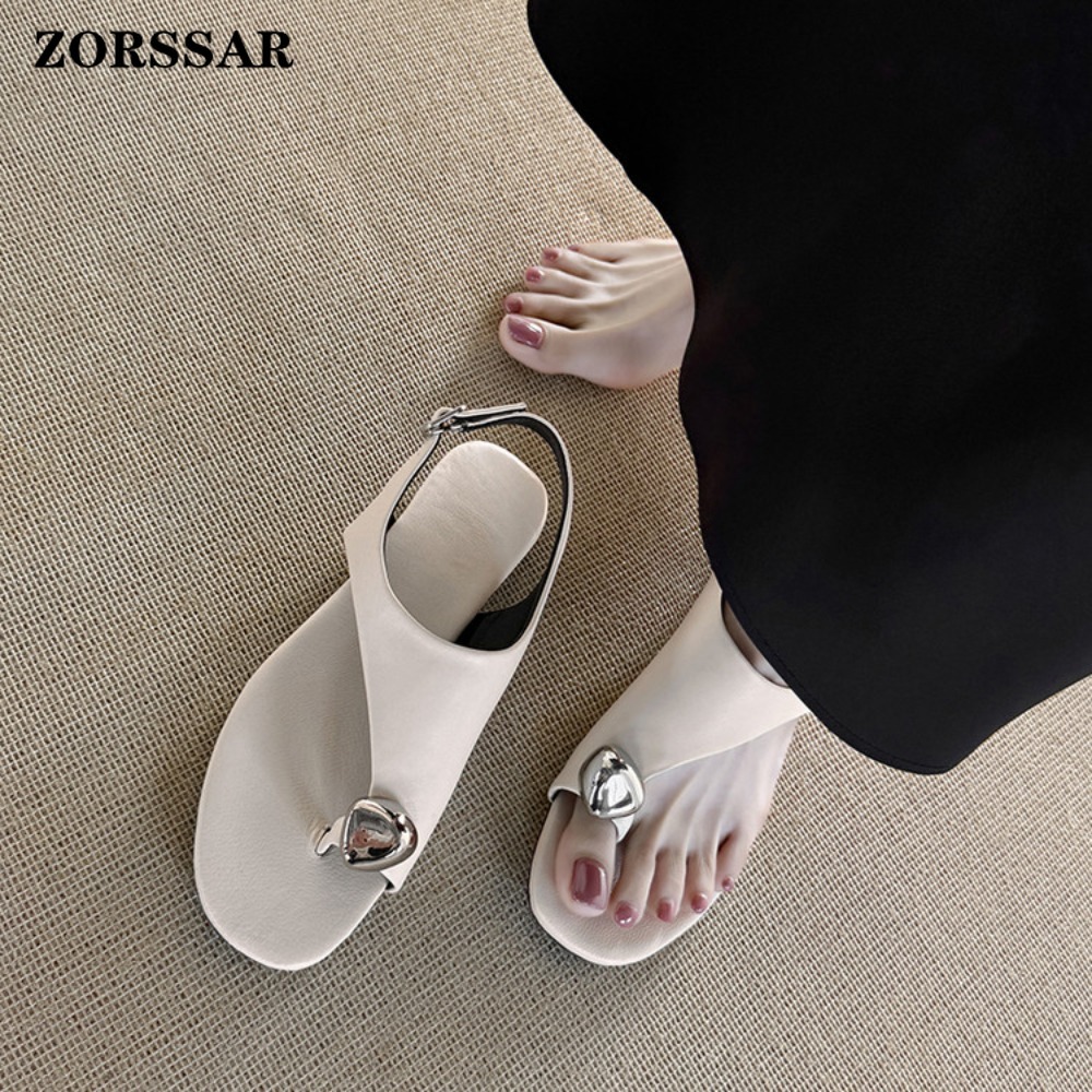 Sandal Jepit Wanita Kulit Asli - Thong Flat Sandal ulasan dan harga