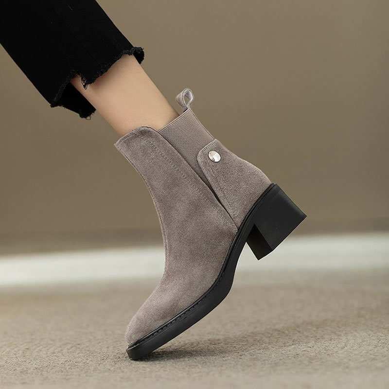 Sepatu Boots Wanita Suede Chun - Women'S Shoes Trending 2025 ulasan dan harga