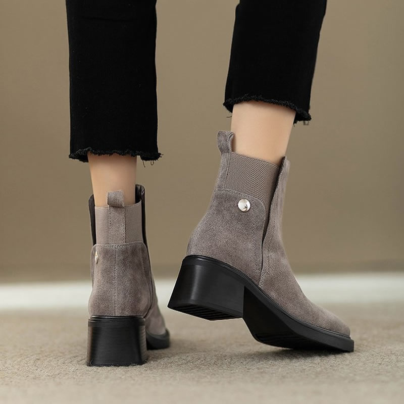 Sepatu Boots Wanita Suede Chun - Women'S Shoes Trending 2025 ulasan dan harga