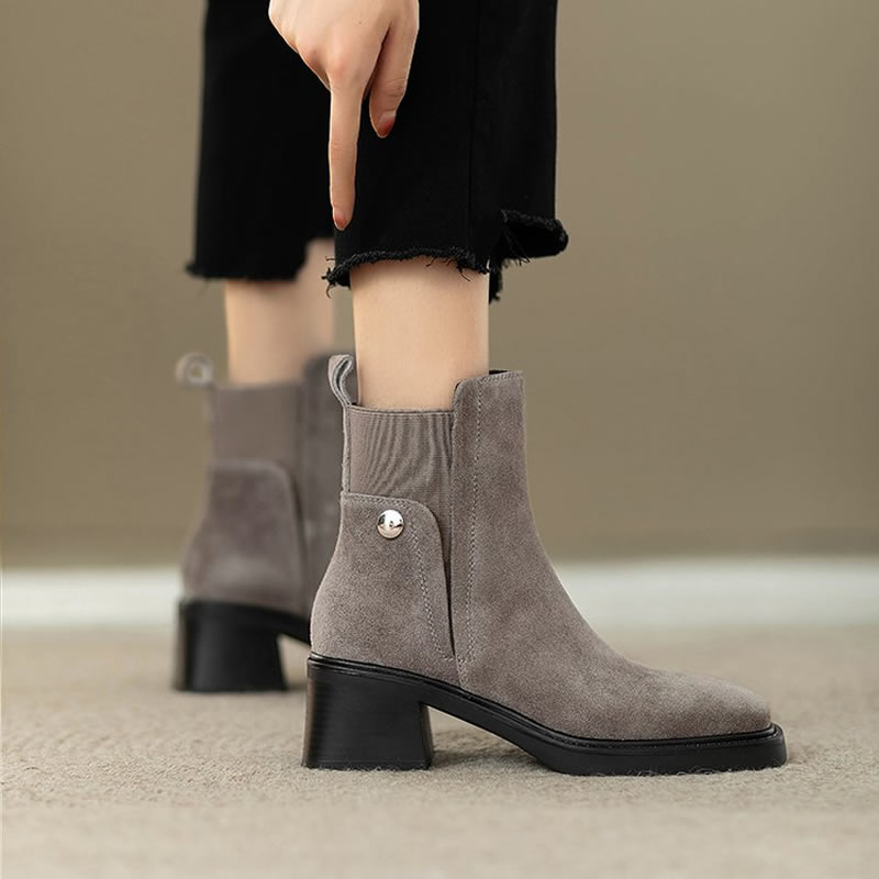Sepatu Boots Wanita Suede Chun - Women'S Shoes Trending 2025 ulasan dan harga