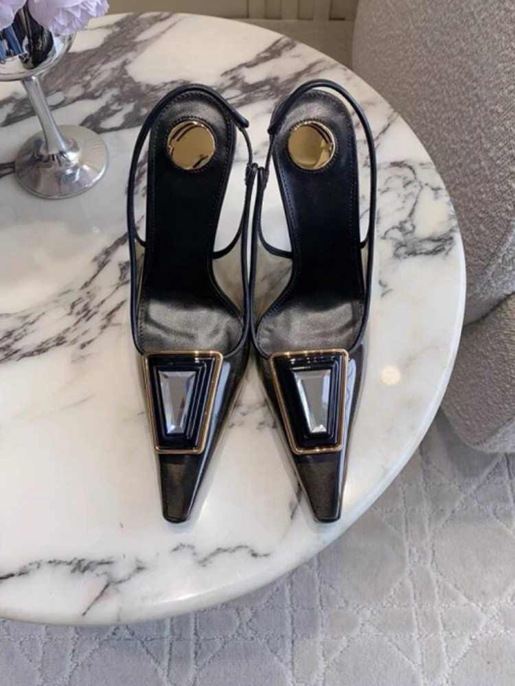 Sepatu Slingback Wanita Transp - Metallic Heel Sandal ulasan dan harga