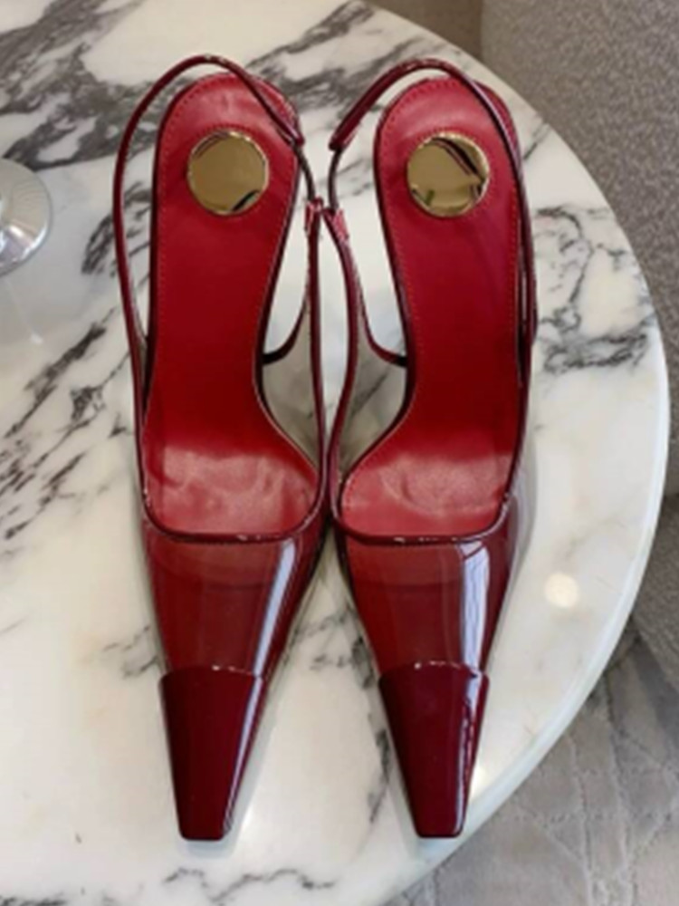 Sepatu Slingback Wanita Transp - Metallic Heel Sandal ulasan dan harga