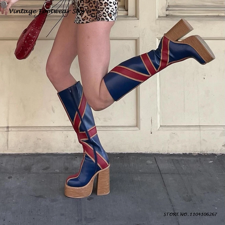 Sepatu Bot Lutut Platform Kuli - Knee High Boots Women ulasan dan harga