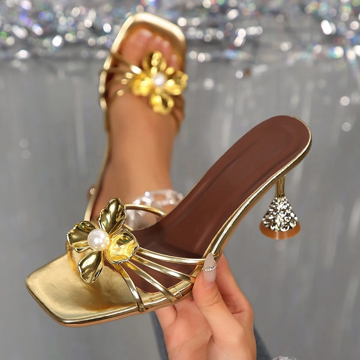 Sandal Wanita Vintage Berbahan - Metallic Heel Sandal ulasan dan harga
