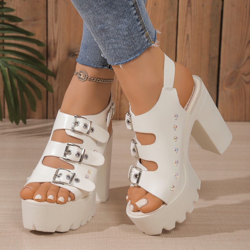 Sandal Hak Tinggi Super Musim  - Metallic Heel Sandal ulasan dan harga