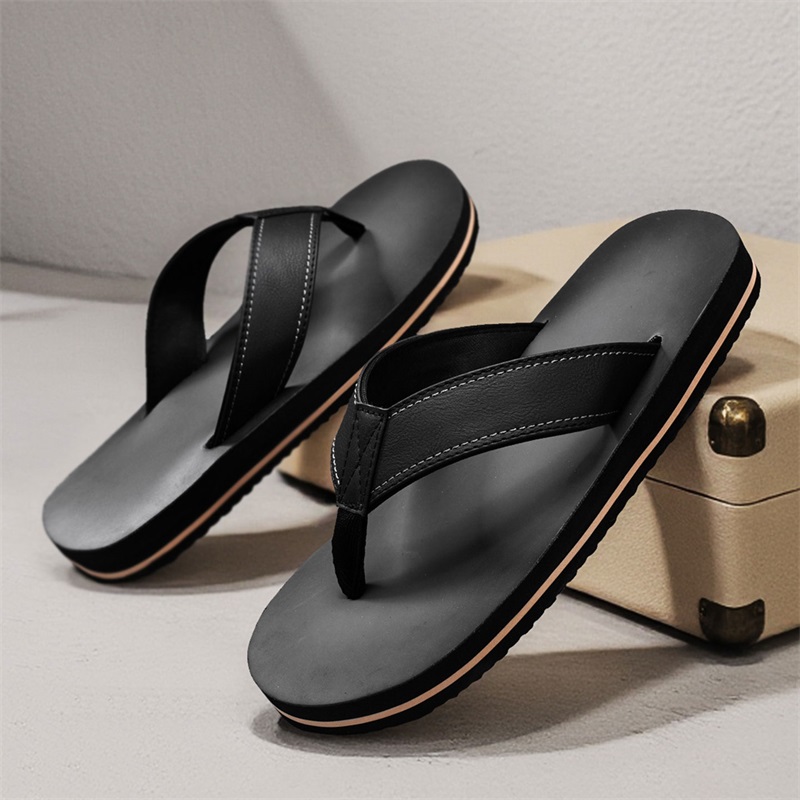 Sandal Jepit Kulit Imitasi Vin - Thong Flat Sandal ulasan dan harga