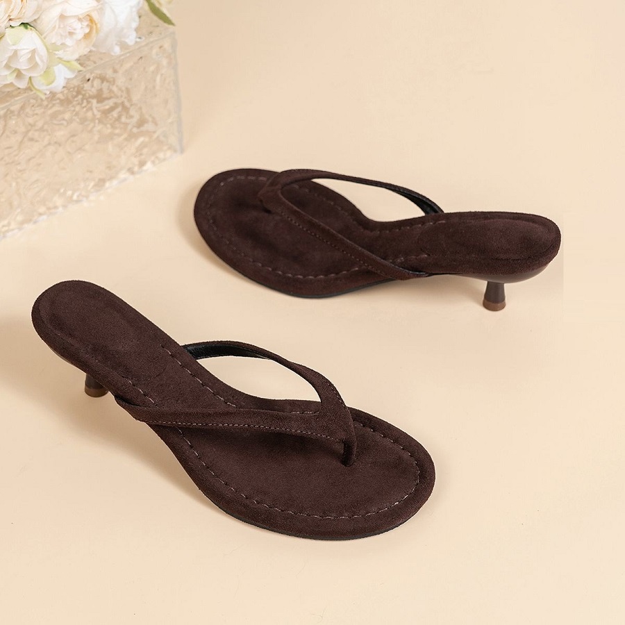 Sandal Thong Hak Tinggi Suede  - Thong Flat Sandal ulasan dan harga