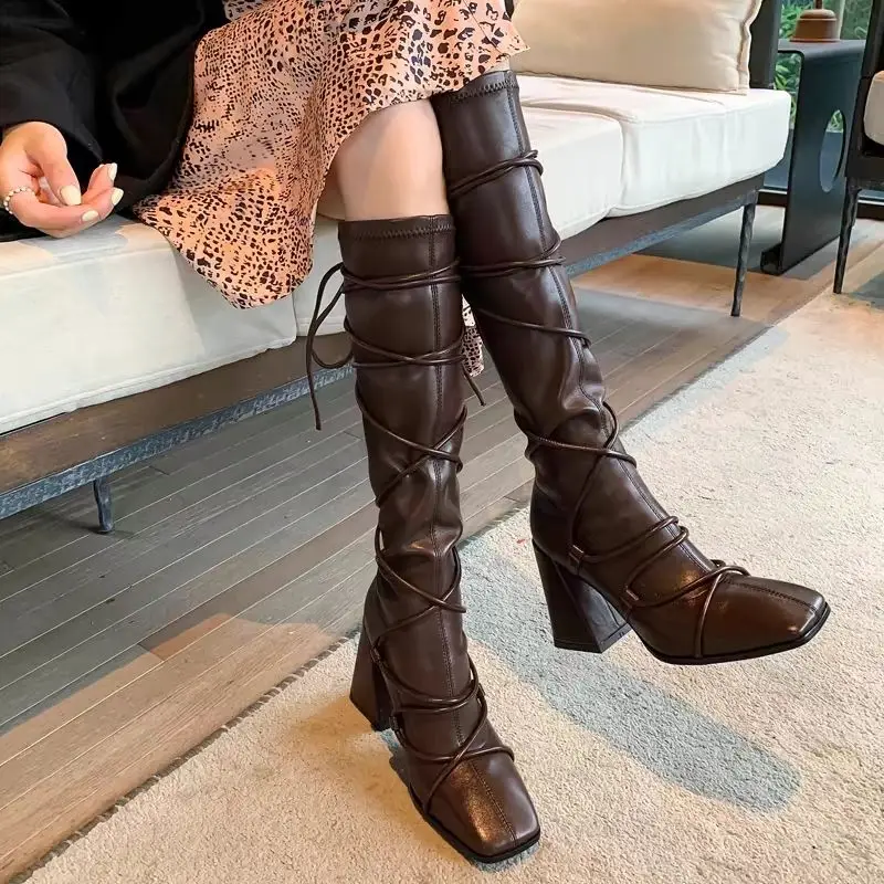 Sepatu Boots Kulit Tinggi Selu - Women'S Shoes Trending 2025 ulasan dan harga